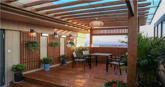 广州市从化区·御景山水城12栋-露天花园设计-木阳台